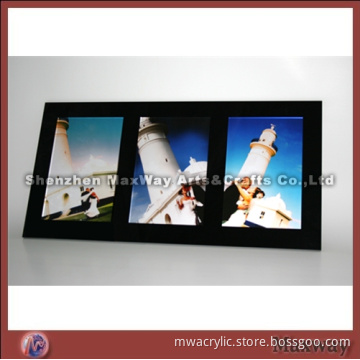Large Black 3 Pictures Acrylic Photo Frame Mother's Day Gift